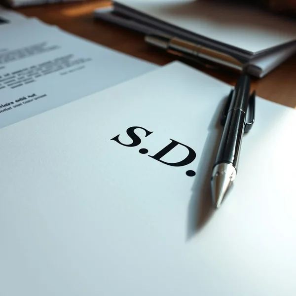 Afbeelding van "S.D." in een officieel document