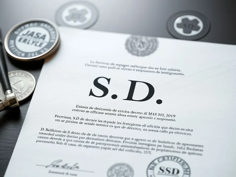 Imagen de "S.D." en un documento oficial