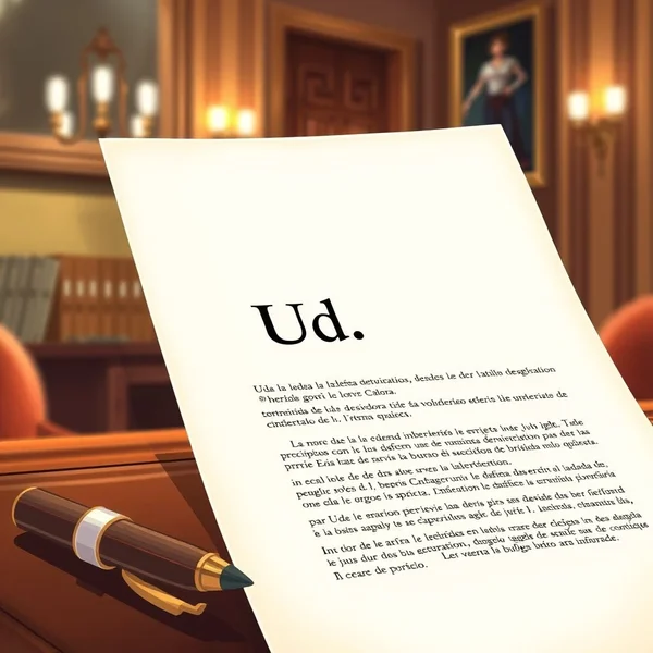 Imagem de "Ud." em um documento oficial