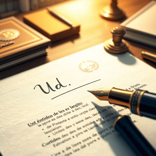 Immagine di "Ud." in un documento ufficiale