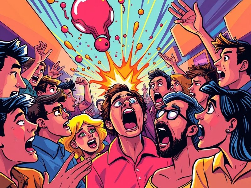 Illustratie van de bijvoeglijke uitdrukking "de escándalo"