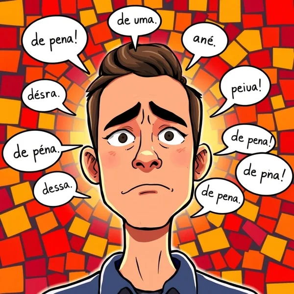 Illustration des Ausdrucks "de pena"
